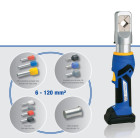 Klauke EK WF 120 ML akkumulátoros prés érvéghüvelyek krimpeléséhez, 6–120 mm²